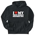 SWEATSHIRT BLACK " I LOVE MY WHITE GERMAN SHEPHERD DOG " X-Small