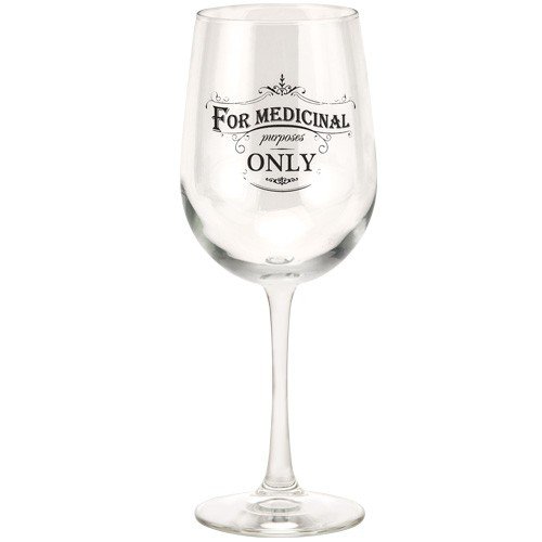 Santa Barbara Design Studio WIN22-2510J JKC Long Stem Wine Glass, For Medicinal Purposes Only