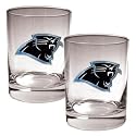 NIB Carolina Panthers NFL 2pc Rocks Glass Cup Set