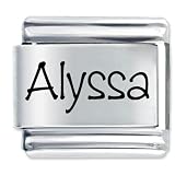 Name Alyssa Italian Charms Bracelet Link
