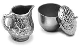 Wilton Armetale Cabin Home Oak Leaf and Acorn Creamer and Sugar