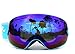 COPOZZ Snowmobile Snowboard Skate Bikeboard Ski Goggles with Detachable Wide Vision Double Lens Anti-fog Extra-large Spherical Lens Snow Multicolor Professional Mountain Climbing Gear Helmet Compatible Unisex