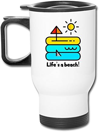 Aip-Yep Intelligent Lifes A Beach Sunshine Poster BPA-Free Travel Tumbler White