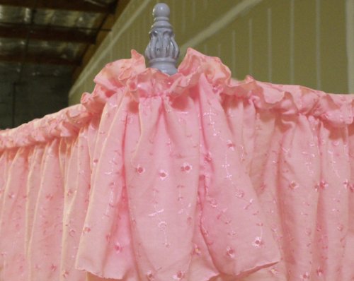 New Crib Size Eyelet Bubblegum Pink Princess Canopy Fabric Top