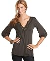 Soprano Top, Embroidered V-Neck