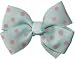 Bitty Grosgrain Blue Crystalline with Pink Polka Dots Hair Bow