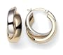 Duragold 14k Yellow and White Gold Crossover Hoop Earrings