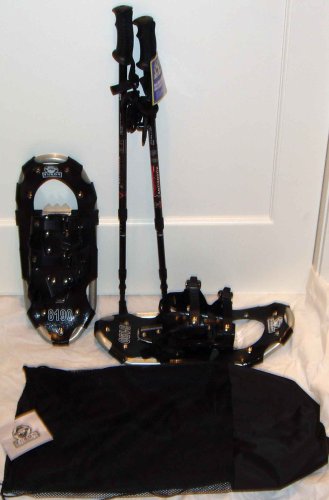 YUKON CHARLIE'S 8190 Snowshoes Adjustable Poles & Bag
