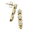 14K Yellow Gold Twisted Past, Present and Future Diamond Fashion Earrings