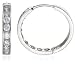 9ct White Gold 1 Row Round Cubic Zirconia Huggy Earrings