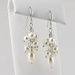 Sterling Silver Freshwater Pearl Crystal Drop Earrings