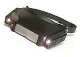 Lighted Head Visor magnifier - jewelers loupe w/4 Diopter Levels and two illuminated led flashlight