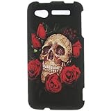 Hard Snap-on Shield RUBBERIZED With ROSES & SKULL Design Faceplate Cover Sl ....