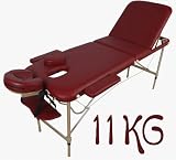 Table de Massage - Alu - seulement 11kg, pliante Confort, beaucoup d'accessoires, 3z, rouge
