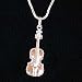 Sterling Silver Violin Pendant Necklace with 18" Silver Chain