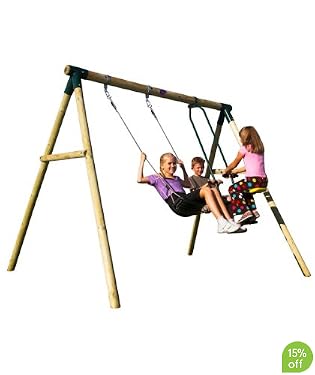 Plum Lemur Wooden Pole Swing Set