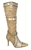 D1702 Ladies detailed High Heel knee boots (3 Colours)