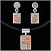 Sterling Silver, Pink Coral and Turquoise Inlaid Earring and Pendant Set, #TP195