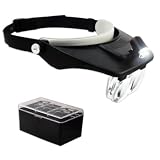 Light Head Magnifying Glass-1 Slot 4 Replaceable Lenses, Dual Lens Combination Delux