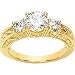 Gorgeous! 14k Yellow-gold Moissanite 3-Stone 1 1/2 CT TW Anniversary Band Women's Ring