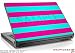 Large Laptop Skin Psycho Stripes Neon Teal and Hot Pink
