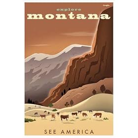 Explore Montana, See America Art Print Poster by Michael Crampton