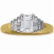 14K Two Tone Emerald Cut Engagement Ring (Center stone is not inlcuded)