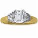 14K Two Tone Emerald Cut Engagement Ring (Center stone is not inlcuded)
