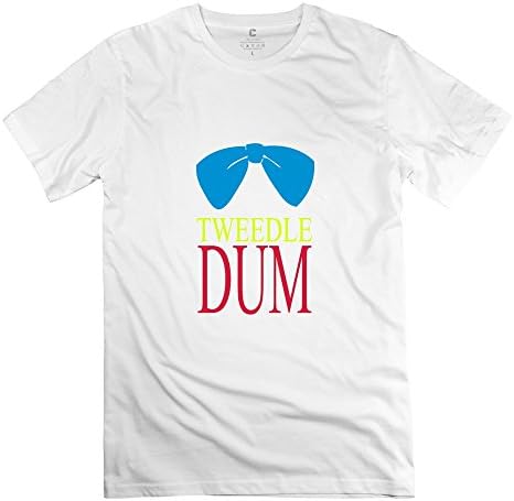 LMB Fashion Tweedle Dum Blue Bow T-shirt - Men's Tshirts White Size S