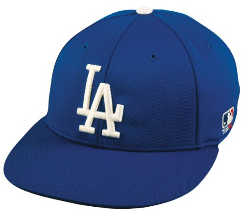 MLB BAMBOO-FLAT BRIM Flex FITTED Lg/XL Los Angeles DODGERS Home BLUE Hat Cap