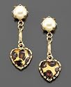 Betsey Johnson Leopard Heart Drop Earrings
