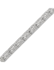 Sterling Silver Pave CZ Bracelet - 7 Inch