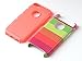 iPhone 5C case, ULAK Colorful Hybrid 2in1 TPU+PC Hard Case Cover for iPhone 5C with Screen Protector and Stylus (Rainbow + Water Red)