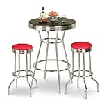 Chrome Bar Table & 2 Chrome Finish Washington Redskins NFL Fabric Seat Bars ....