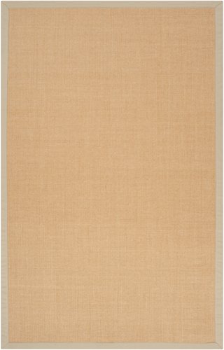 6' x 9' Cuerda Gray Sage and Caramel Tan Hand Woven Sisal Area Throw Rug