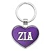 Metal Keychain Key Chain Ring Purple I Love Heart Names Female Z - Zia