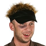 Fun Hair Visor (Black w/Brown) Adult (One-Size)