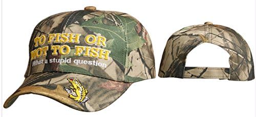 Funny Fishing Hat Baseball Cap with Hook Camouflage/ Camo Humorous Fishing Hat Adjustable to Fit Most Men Some Women and Teens Trout