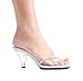 3 Inch Heel Clear Mule Women'S Size Shoe With Rhinestones