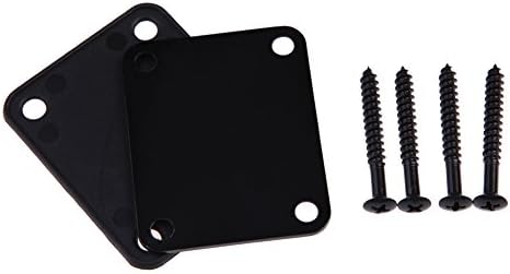 Chinareta Black Replacement Standard Fender Guitar Parts Black Neck Plate Neckplate + Screws for Stratocaster Telecaster New Chrome