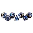 Chessex Gemini Opaque Black-Blue with gold 7-Dice Set