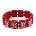 UK British Flag Union Jack Red Stretch Wooden Bracelet - up to 20cm length