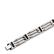 Black Enamel Brushed and Polished Titanium Bracelet - 8.5 Inches