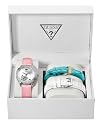 GUESS Women's Butterfly Leather Strap Watch Box Set