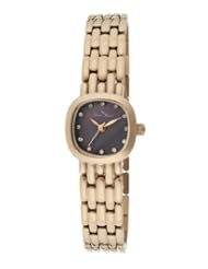 Lucien Piccard Womens 12012-RG-01MOP Teide Black Mother-Of-Pearl Dial Crystal Accented Rose Gold Ion-Plated Stainless Steel Watch