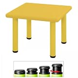 Square Plastic Kids Table Leg Height: 22", Color: Yellow ~ ECR4Kids