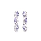 9ct White Gold Diamond And Tanzanite Earrings
