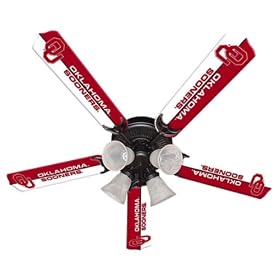 Oklahoma Sooners Ceiling Fan with Light Fixture by OneStopFanShop