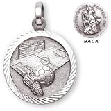 Sterling Silver St Christopher Soccer Medal and 20-inch Chain