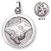 Sterling Silver St Christopher Soccer Medal and 20-inch Chain